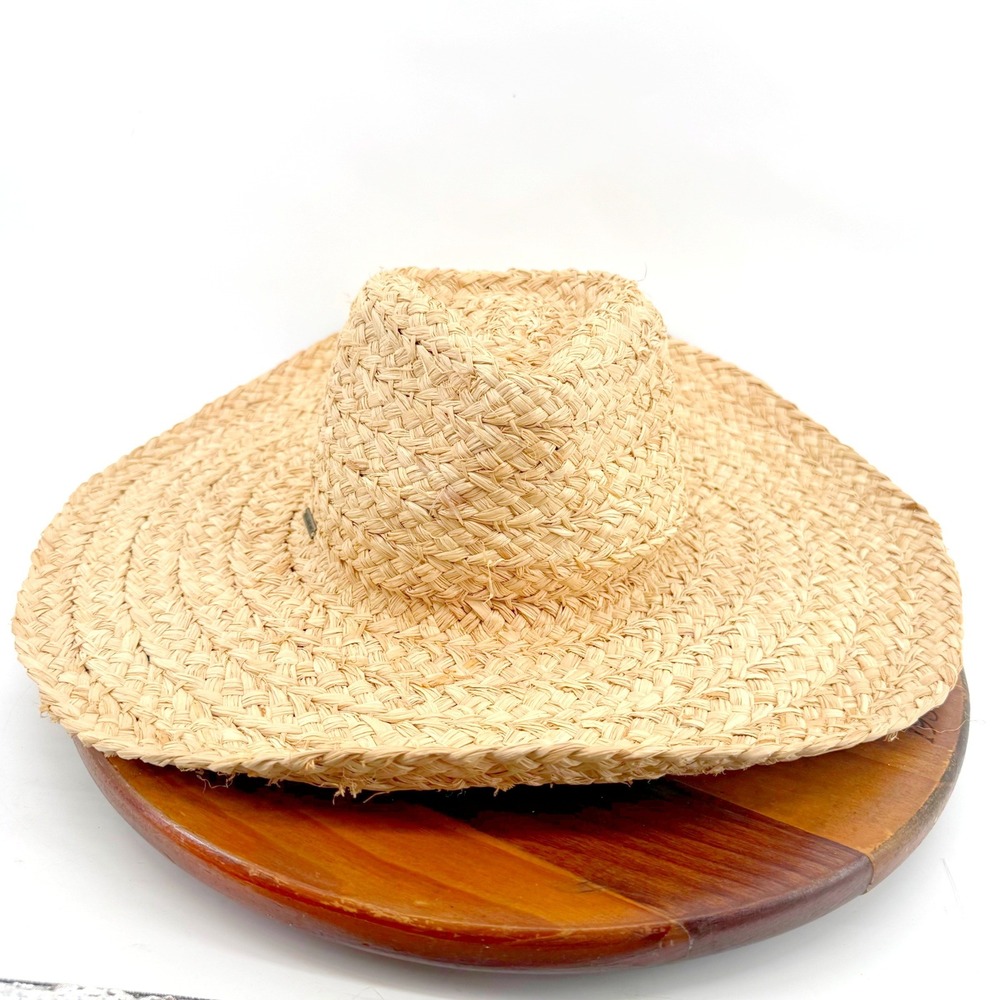 Billabong Straw Beach Comber Sun Hat Womens One Size Natural Tan Wide Brim Woven - Picture 2 of 8